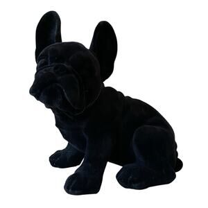 Black Velvet French Bulldog Figurine 9.5in Chic Designer Decor NEW